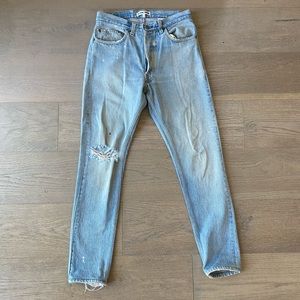 REDONE High Rise Distressed Jeans